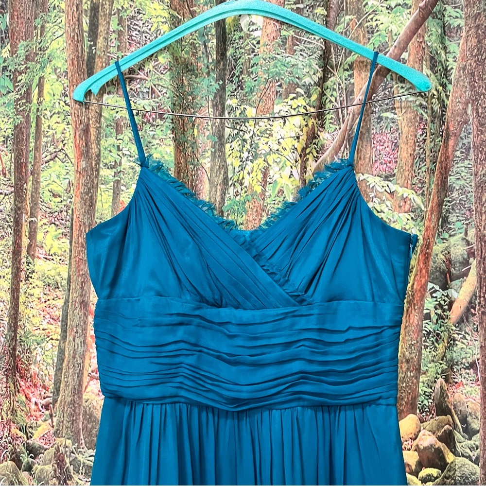Silk Laundry by Design Teal Cocktail Dress Y2K size 10 blue green - Picture 3 of 13